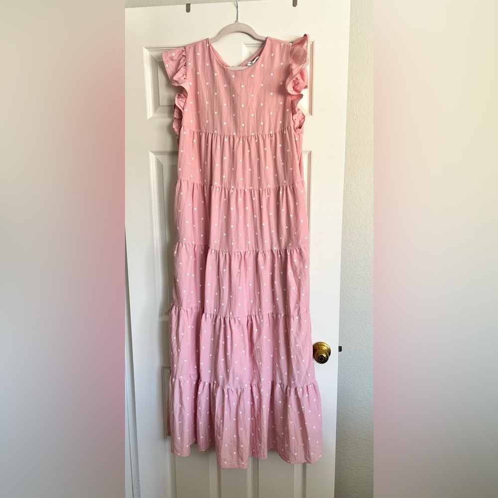English Factory Large pink with white polka dots